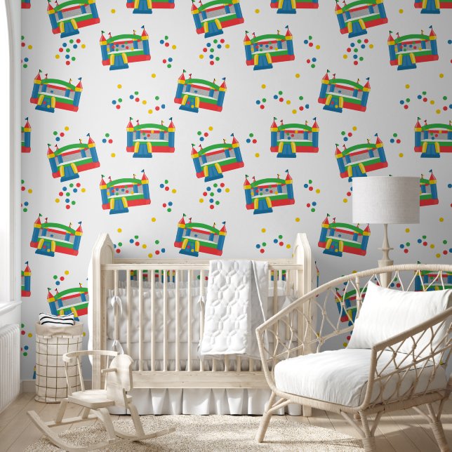 Bounce House Jumping Castle Ball Cute Pattern Wallpaper (Kids)