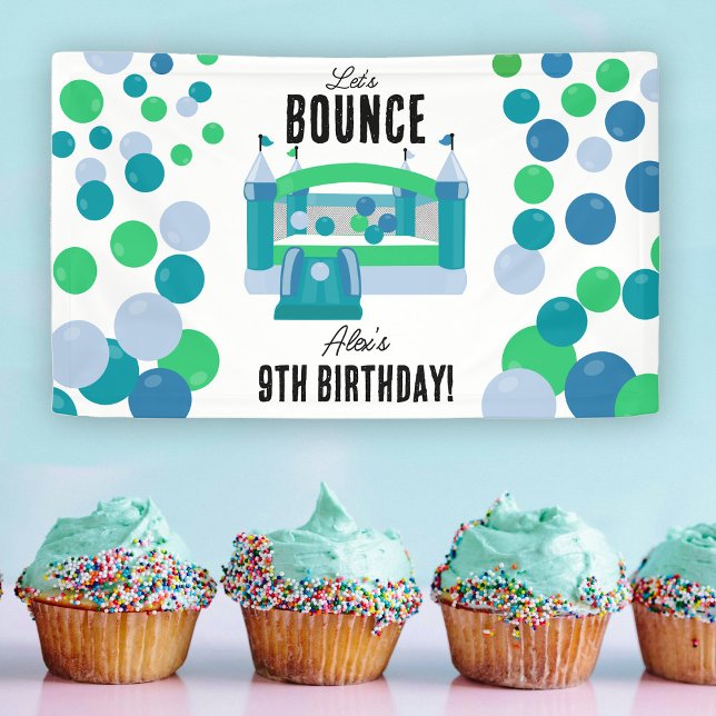 Bounce House Jumping Castle Boys Birthday Party Banner (Bounce House Jumping Castle Boys Birthday Party Banner)