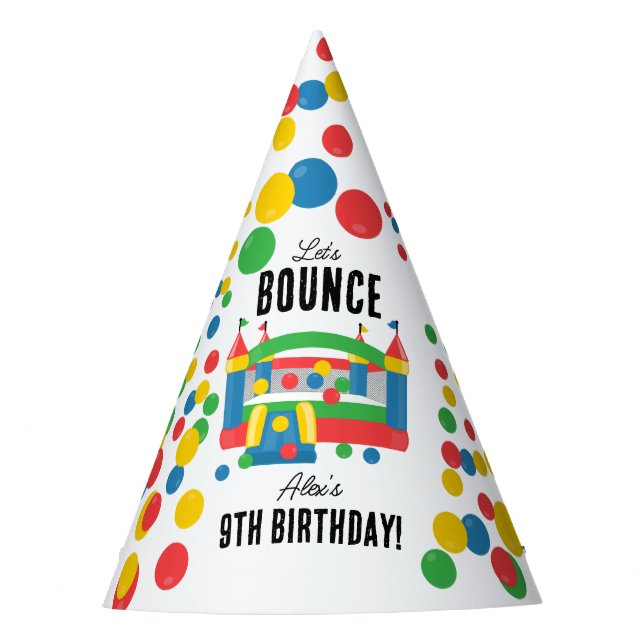 Bounce House Jumping Castle Kids Birthday Party Party Hat (Front)