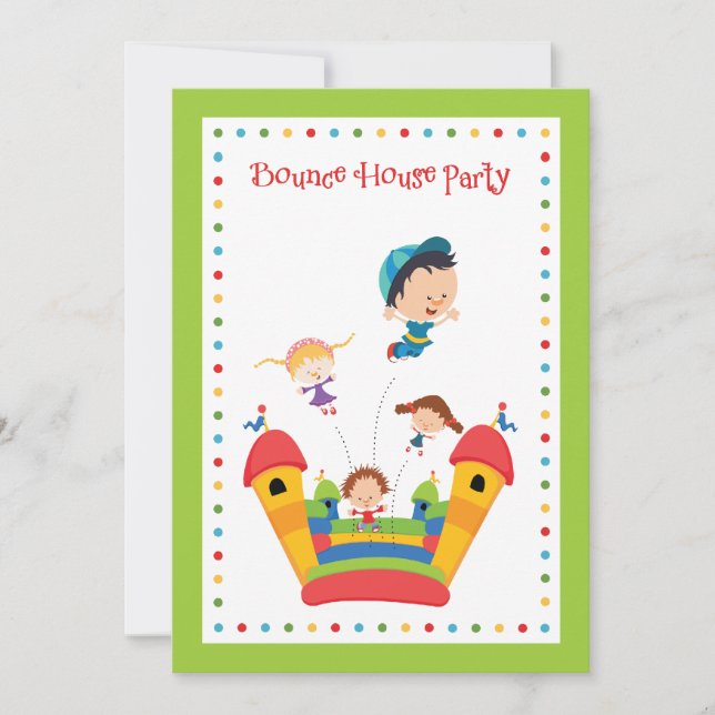Bounce House Kids Birthday Invitation (Front)