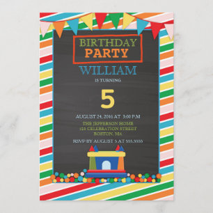 Bounce house Kids Birthday Party Invitation