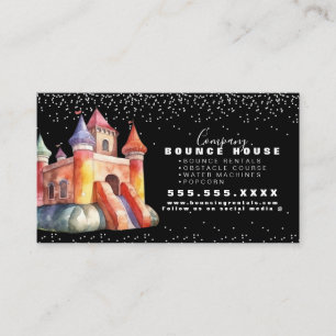 Bounce House Logo Party Watercolor  Business Card
