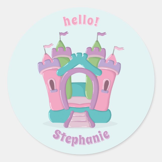 Bounce House Party Classic Round Sticker (Front)