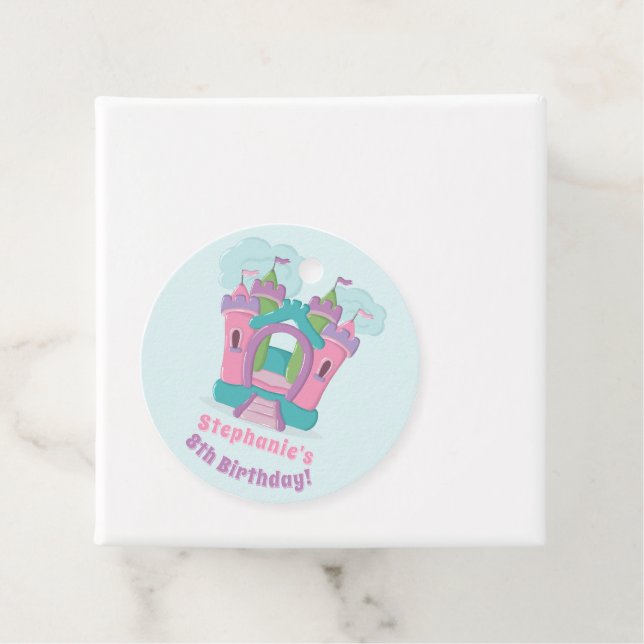 Bounce House Party Favour Tags (In Situ)