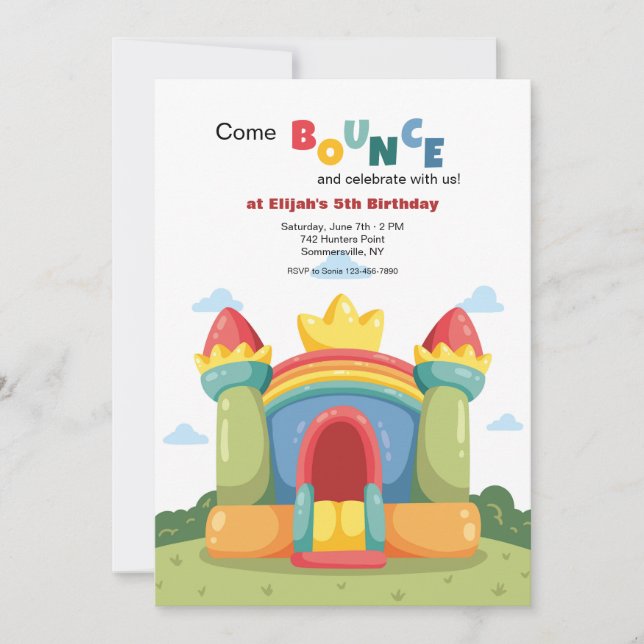 Bounce House Party Invitation (Front)
