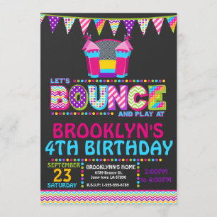 Bounce House Party Invitation Personalised Invite