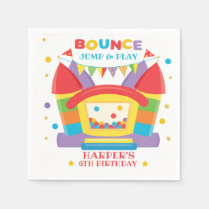 Bounce House Rainbow Birthday Napkin