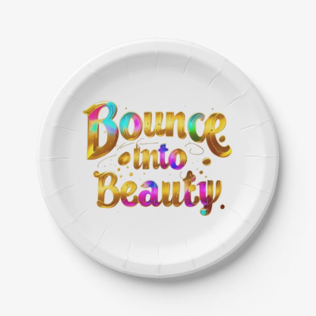 Bounce into Beauty Paper Plate (Front)