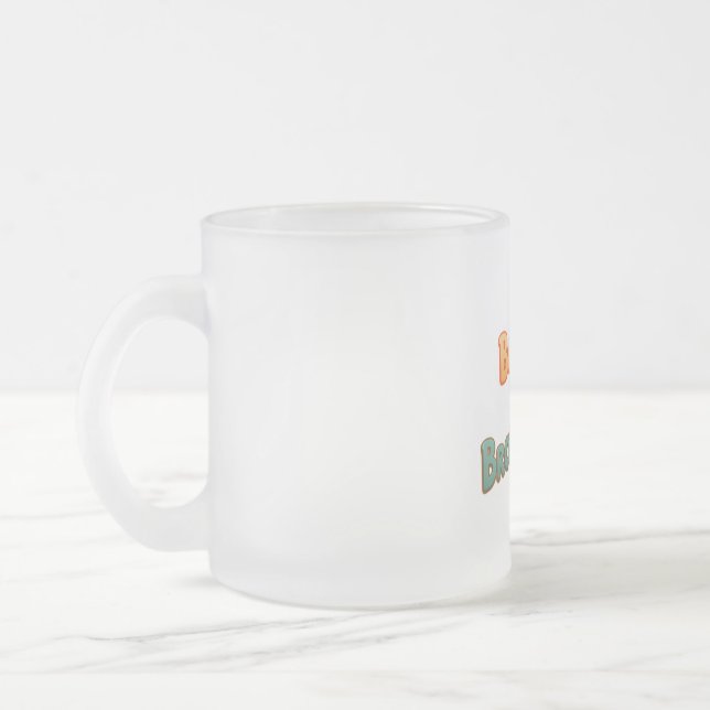 Bounce into Brotherhood Frosted Glass Coffee Mug (Left)