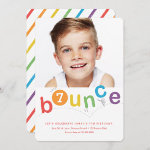 Bounce modern kids birthday party invitation