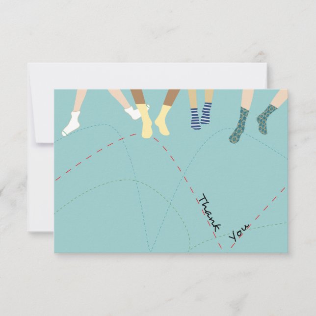 Bounce Party Flat Thank You Card (Front)