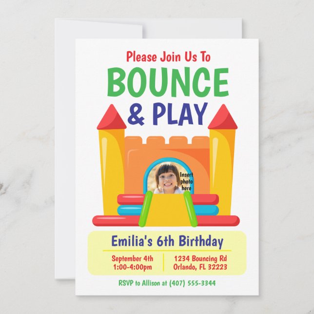 Bounce & Play Birthday Invitation (Front)