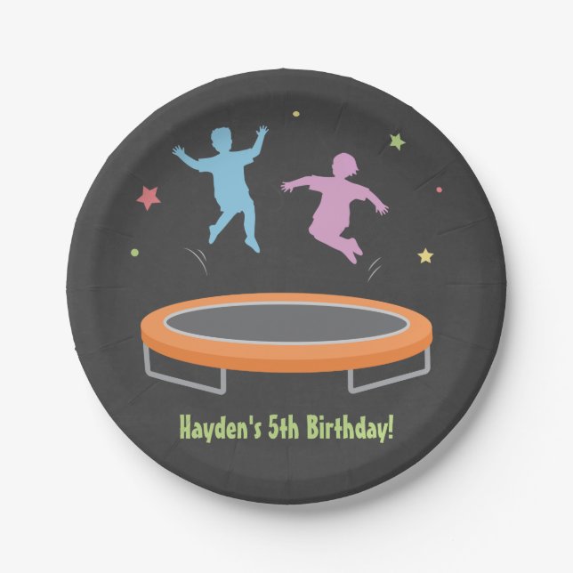 Bounce Trampoline Kids Birthday Party Supplies Paper Plate (Front)