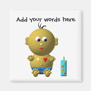 BOUNCING BABY BOY WITH 1 BOTTLE MAGNET