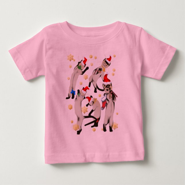 Bouncing Bunch Of Christmas Kitties Shirt (Front)