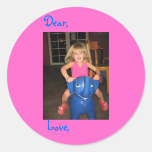 Bouncing Elephant Classic Round Sticker