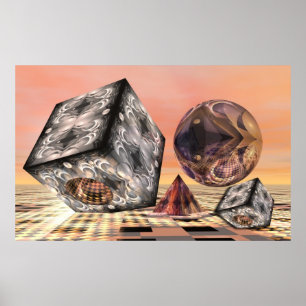 Bouncing geometric shapes poster