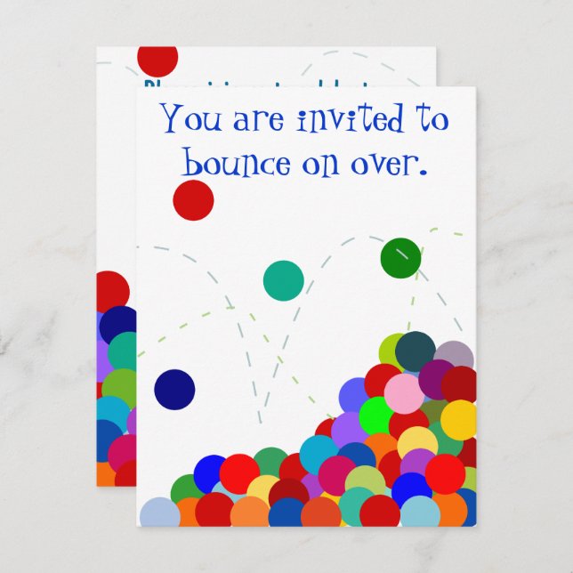 Bouncing Party Invitation (Front/Back)