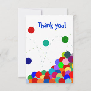 Bouncing Party Thank You Note Flat Card