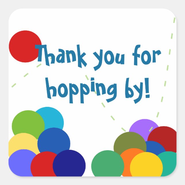Bouncing Party Thank You Stickers (Front)