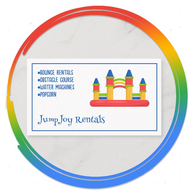 Bouncing Rentals House Business Card (Bouncing House Business Card)