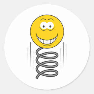 Bouncing Spring Face Classic Round Sticker