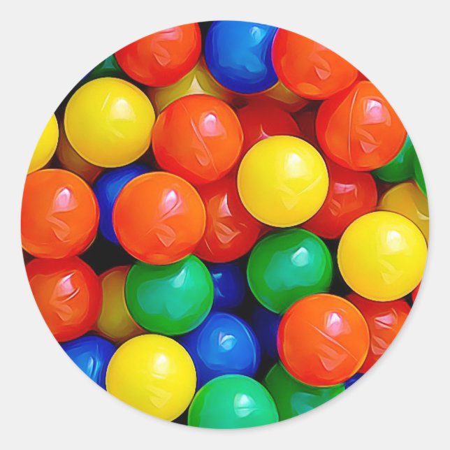 Bouncy Balls Birthday Classic Round Sticker (Front)