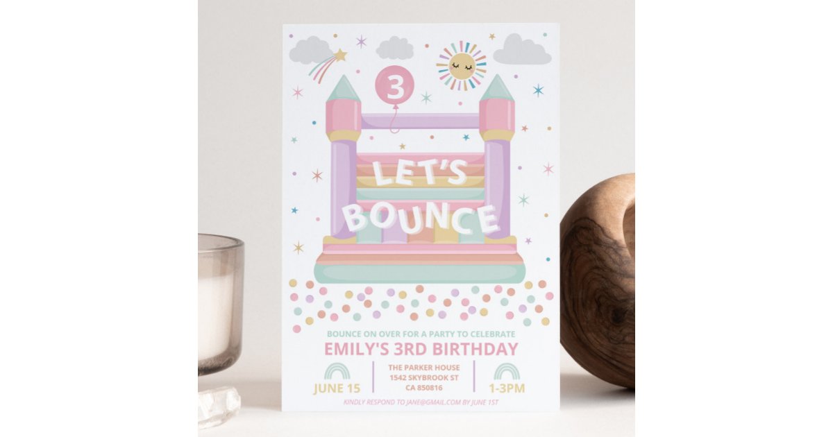 Bouncy Castle Birthday Invitation Zazzle