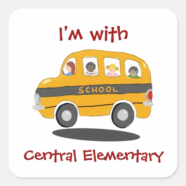 Bouncy School Bus Identification Stickers (Front)