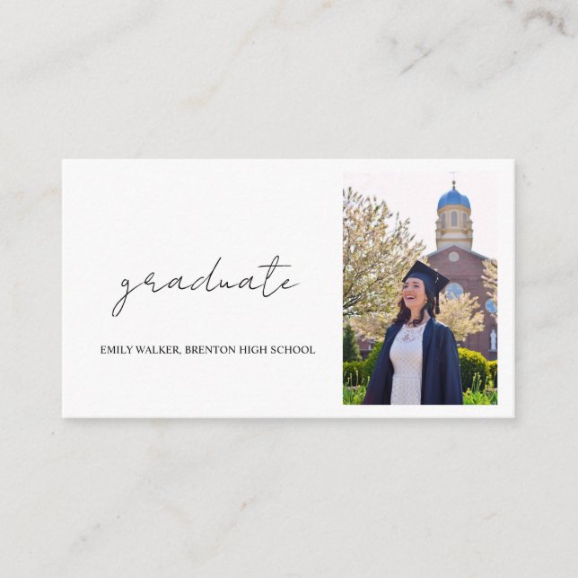 Bouncy Script Graduation  Enclosure Card (Front)