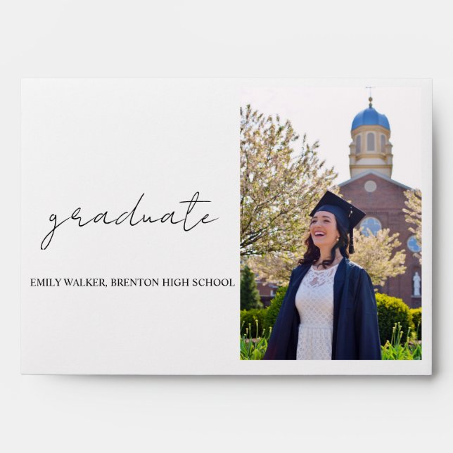 Bouncy Script Graduation graduation photo  Envelope (Front)