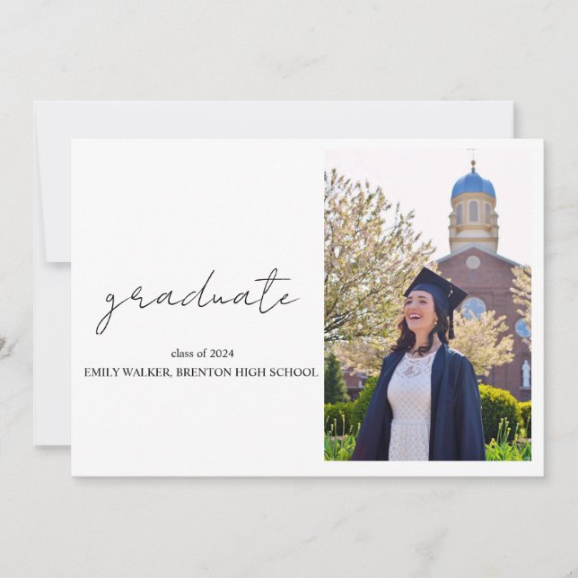 Bouncy Script Graduation  Invitation (Front)