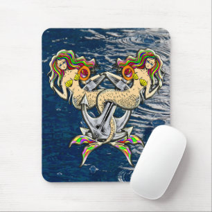 Bound Mermaids Colourful Nautical Fantasy Mouse Mat