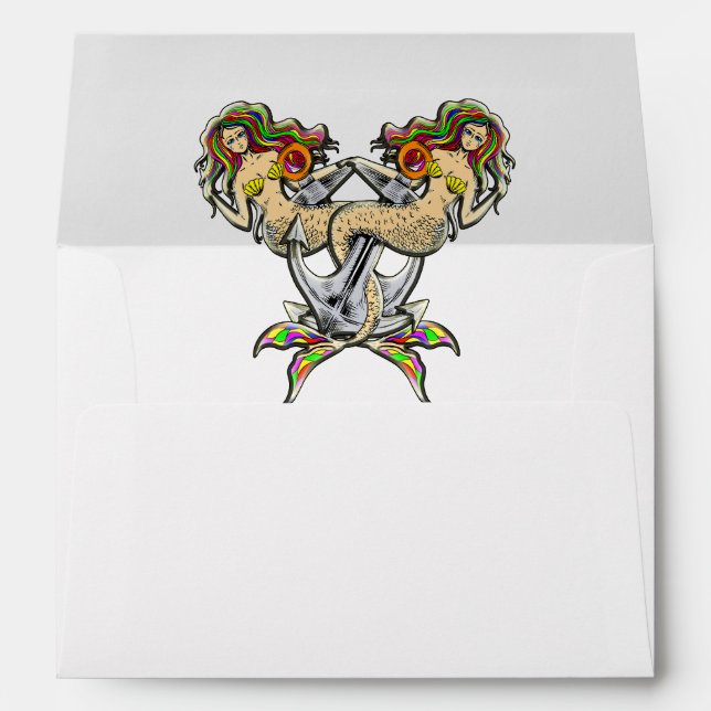 Bound Mermaids - Nautical Design for Ocean Lovers Envelope (Back (Bottom))