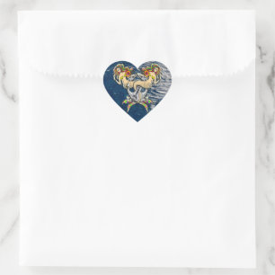 Bound Mermaids - Nautical Design for Ocean Lovers Heart Sticker