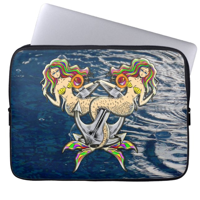 Bound Mermaids - Nautical Design for Ocean Lovers Laptop Sleeve (Front)