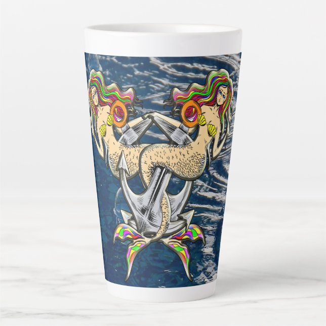 Bound Mermaids - Nautical Design for Ocean Lovers Latte Mug (Front)