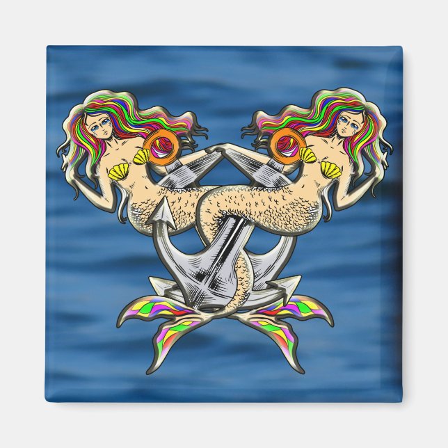 Bound Mermaids - Nautical Design for Ocean Lovers Magnet (Front)