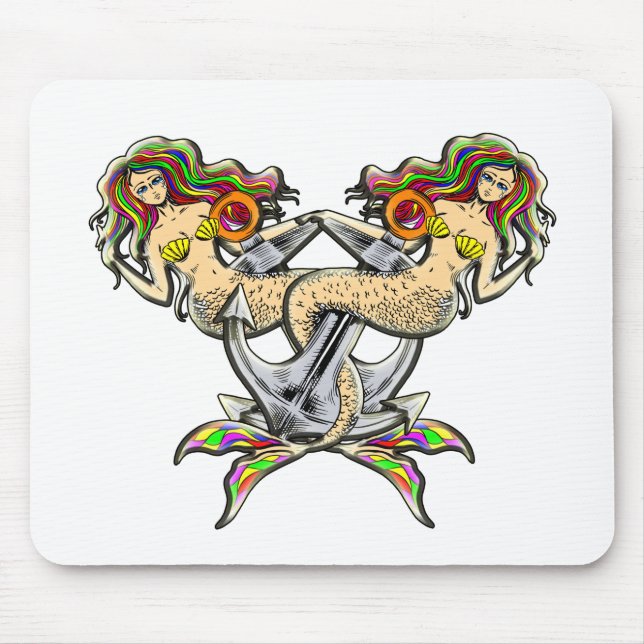 Bound Mermaids - Nautical Design for Ocean Lovers Mouse Mat (Front)