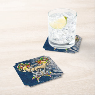 Bound Mermaids - Nautical Design for Ocean Lovers Paper Coaster