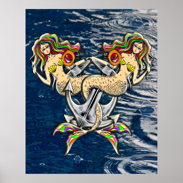 Bound Mermaids - Nautical Design for Ocean Lovers Poster (Front)