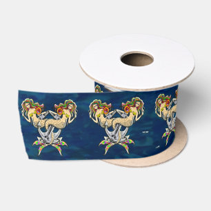 Bound Mermaids - Nautical Design for Ocean Lovers Satin Ribbon