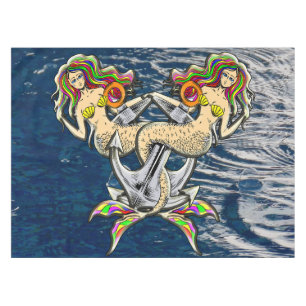 Bound Mermaids - Nautical Design for Ocean Lovers Tablecloth