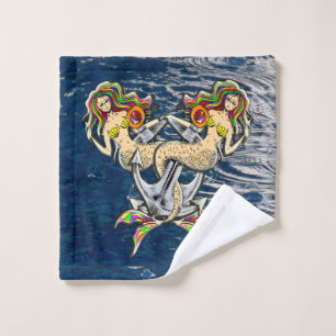 Bound Mermaids - Nautical Design for Ocean Lovers Wash Cloth