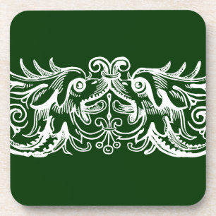 Bound Monsters White Print Cork Back Coaster