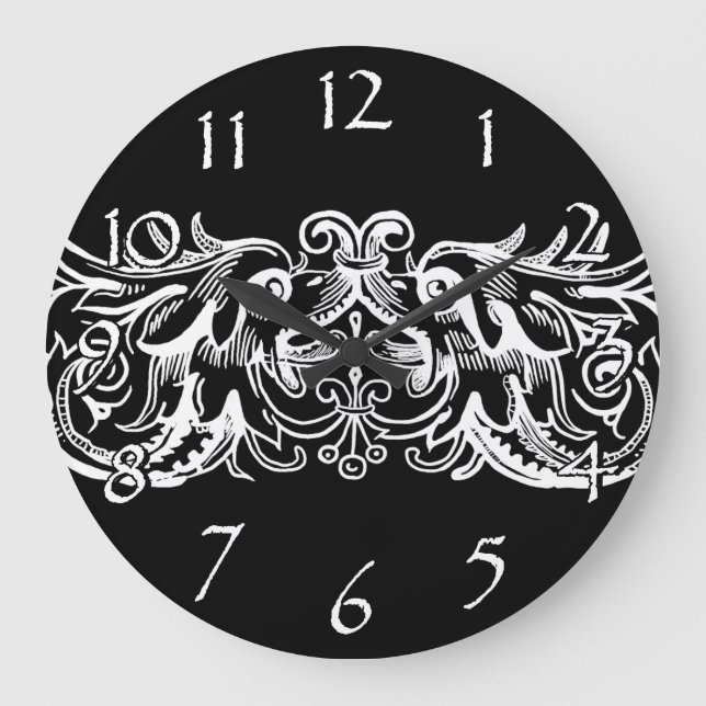 Bound Monsters White Print Wall Clock (Front)