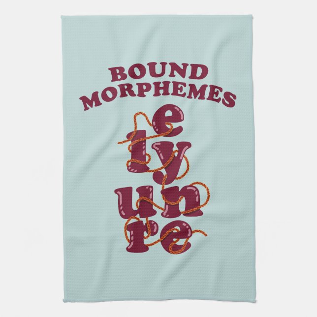 Bound Morphemes Phonics Teaching English Tea Towel (Vertical)