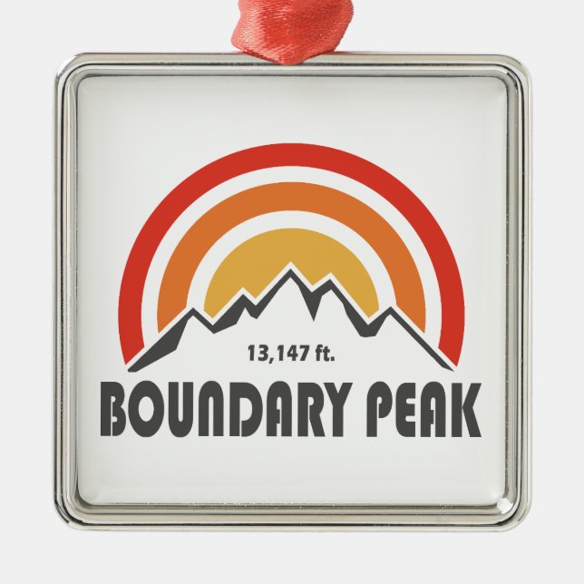 Boundary Peak Nevada Metal Tree Decoration (Front)