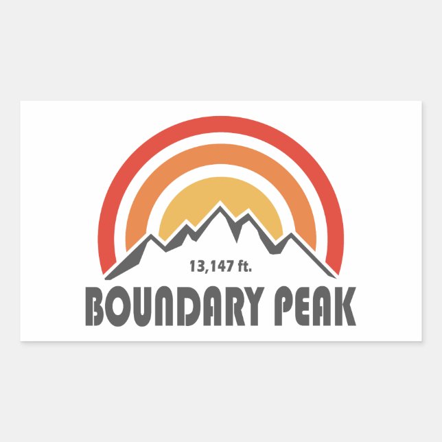 Boundary Peak Nevada Rectangular Sticker (Front)
