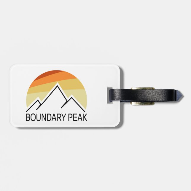 Boundary Peak Nevada Retro Luggage Tag (Back Horizontal)